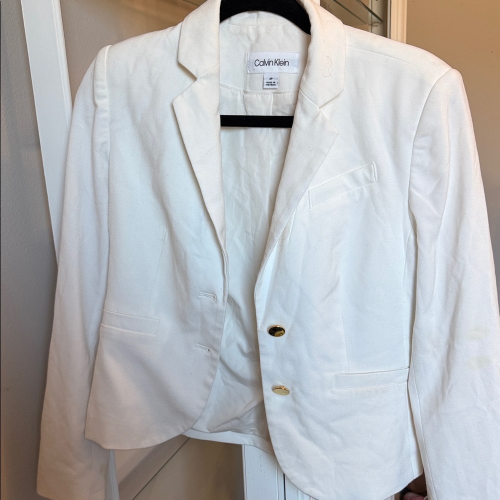 Calvin Klein Women's Ivory Blazer